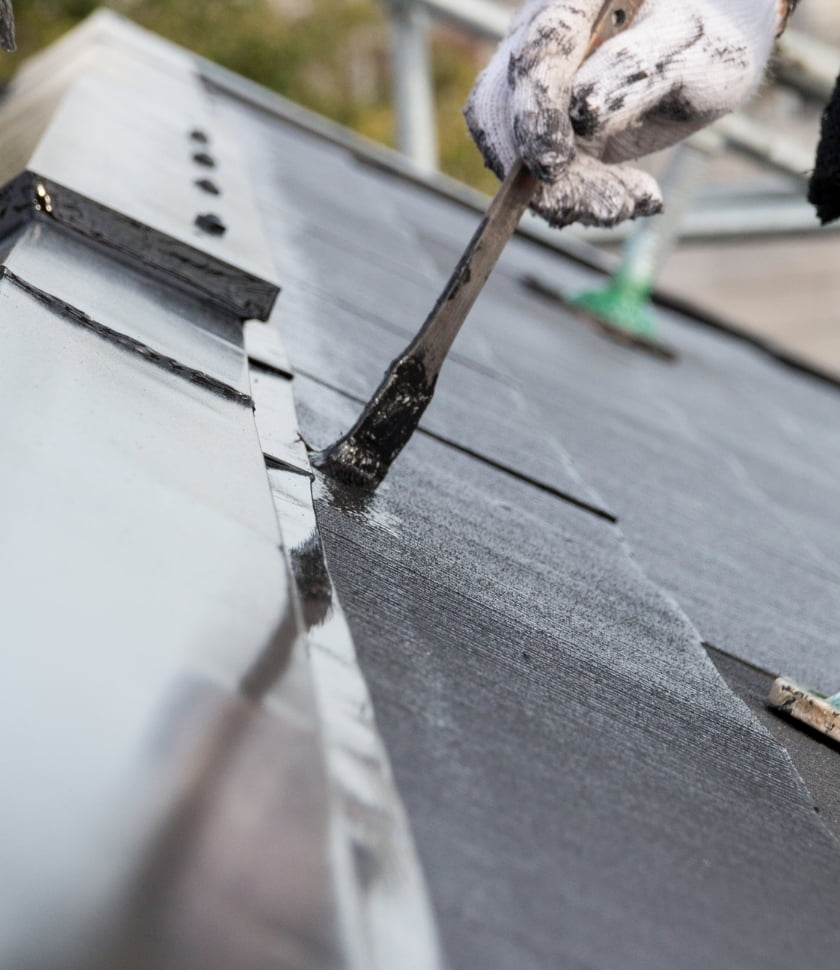 屋根塗装の様子