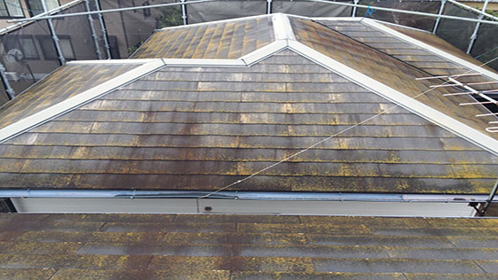 静岡県袋井市アパート 屋根の施工前画像