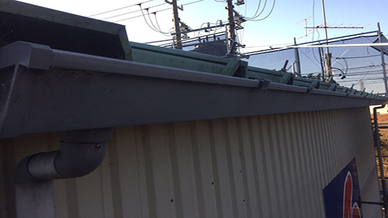 静岡県袋井市屋台小屋 樋の施工前画像