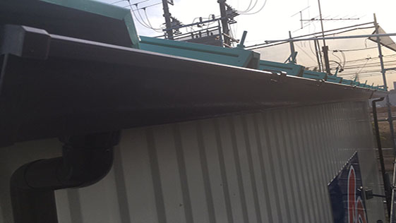 静岡県袋井市屋台小屋 樋の施工後画像