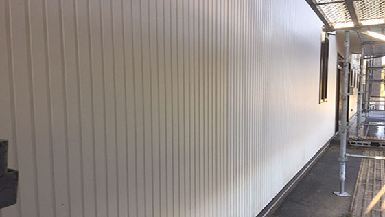 静岡県袋井市公会堂 外壁の施工前画像