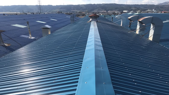 静岡県島田市工場 屋根の施工後画像