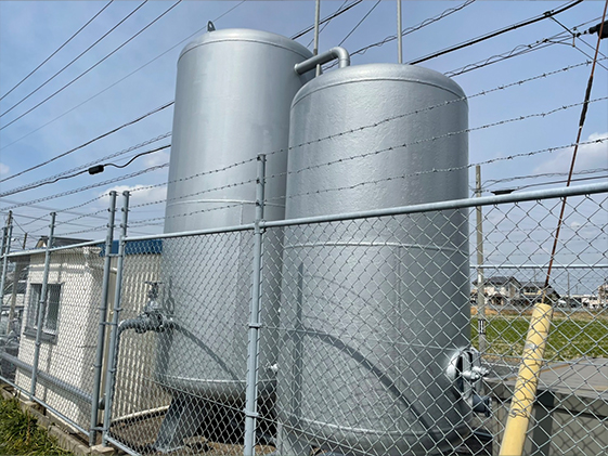 静岡県磐田市タンク塗装の施工前画像