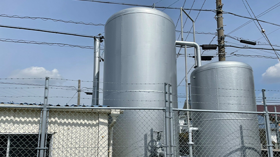 静岡県磐田市タンク塗装 塗装の施工後画像