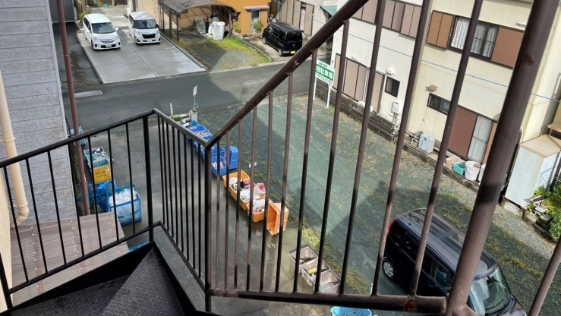 静岡県袋井市M様階段鉄骨塗装 手摺の施工前画像