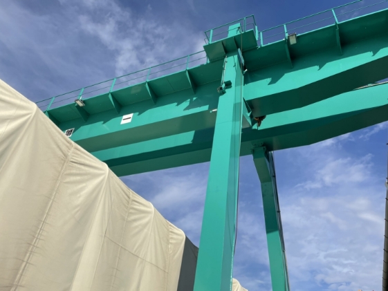 静岡県焼津市クレーン鉄骨塗装の施工前画像