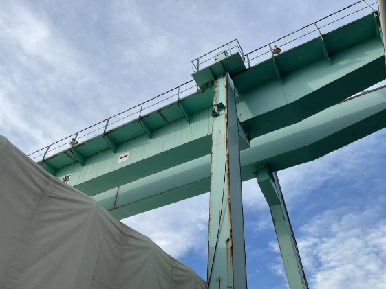 静岡県焼津市クレーン鉄骨塗装の施工後画像