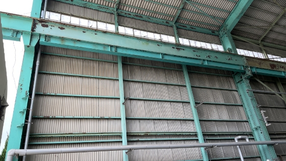 静岡県焼津市クレーン鉄骨塗装 鉄骨の施工前画像