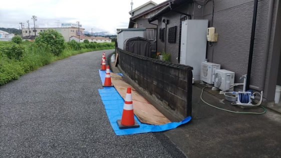 静岡県掛川市フェンスブロック新築工事 外構塀の施工前画像