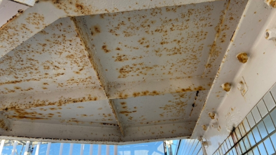 静岡県浜松市H様 鉄骨階段塗装工事 階段の施工前画像