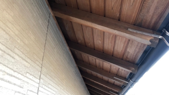 静岡県袋井市 H様邸一般住宅 軒天の施工前画像