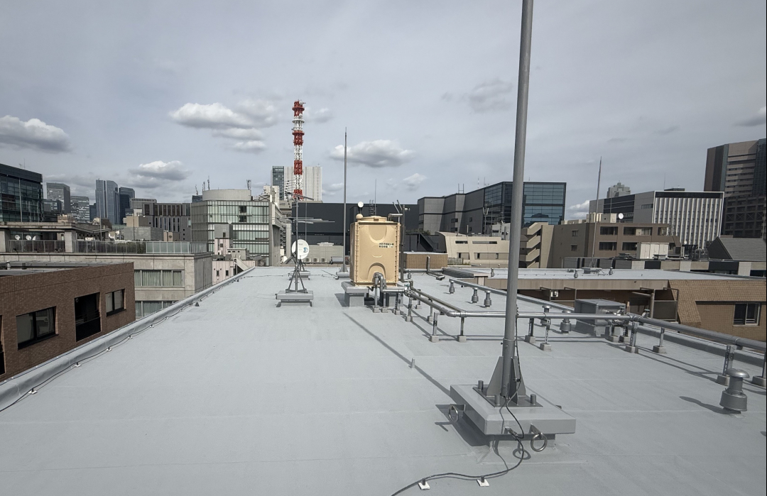 銀座 マンション 屋上防水工事・長尺シート貼り工事の施工後画像